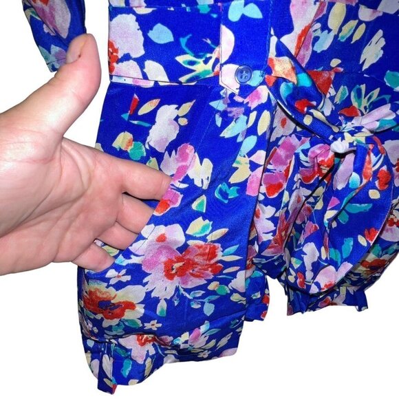 Yumi Kim x Revolve Liz Blue Love Potion Floral Romper Size XS Belted Pockets New - Picture 5 of 12